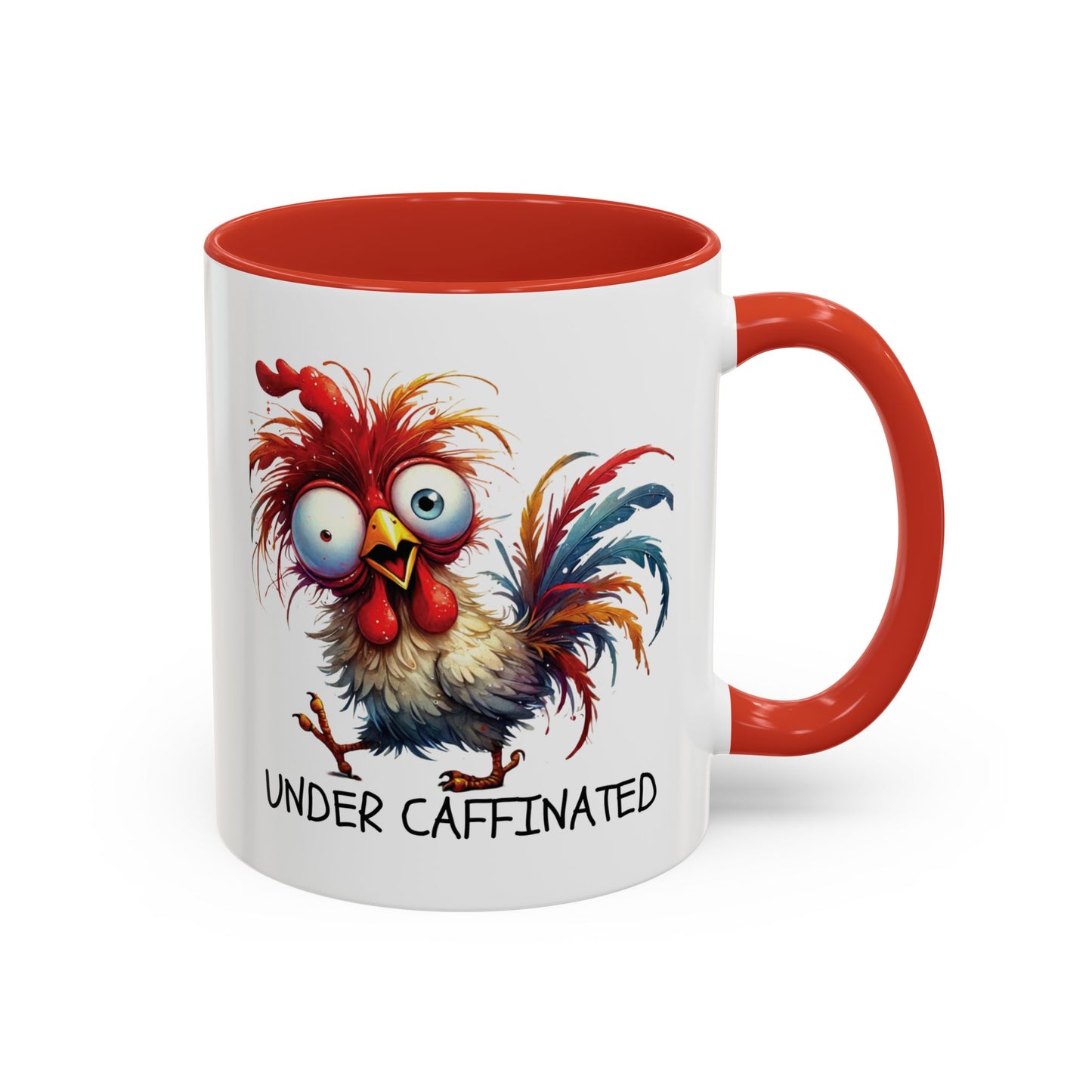 Funny Rooster Two Toned Accent Ceramic Coffee Mug (11, 15oz)
