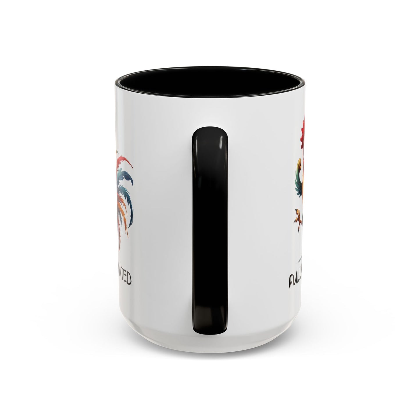 Funny Rooster Two Toned Accent Ceramic Coffee Mug (11, 15oz)
