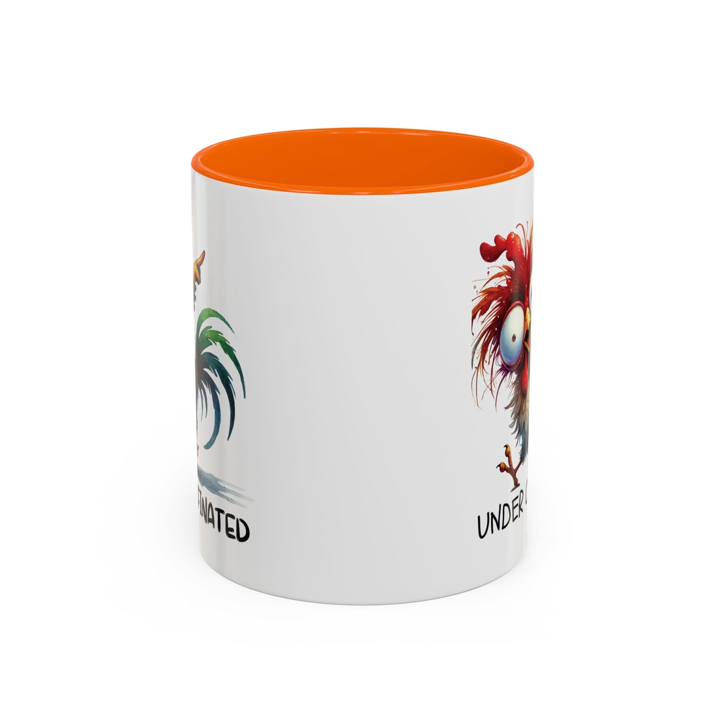 Funny Rooster Two Toned Accent Ceramic Coffee Mug (11, 15oz)