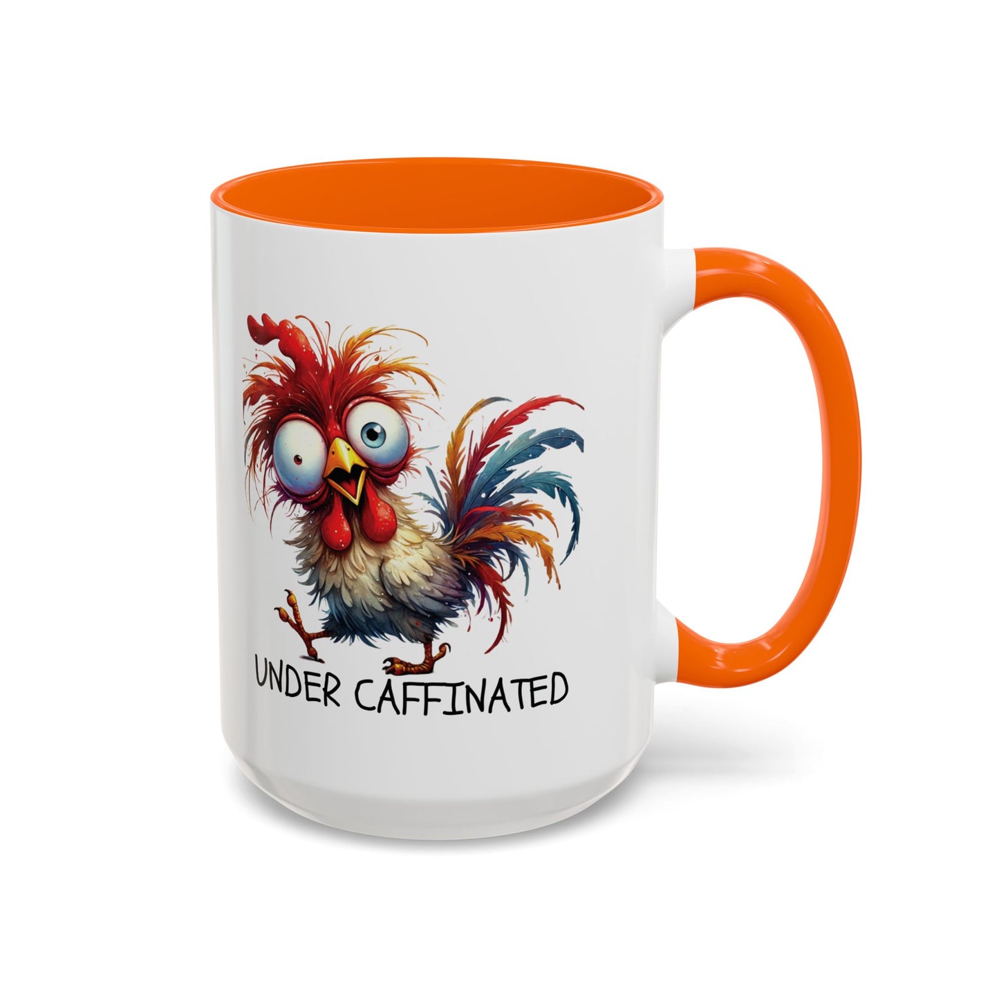 Funny Rooster Two Toned Accent Ceramic Coffee Mug (11, 15oz)