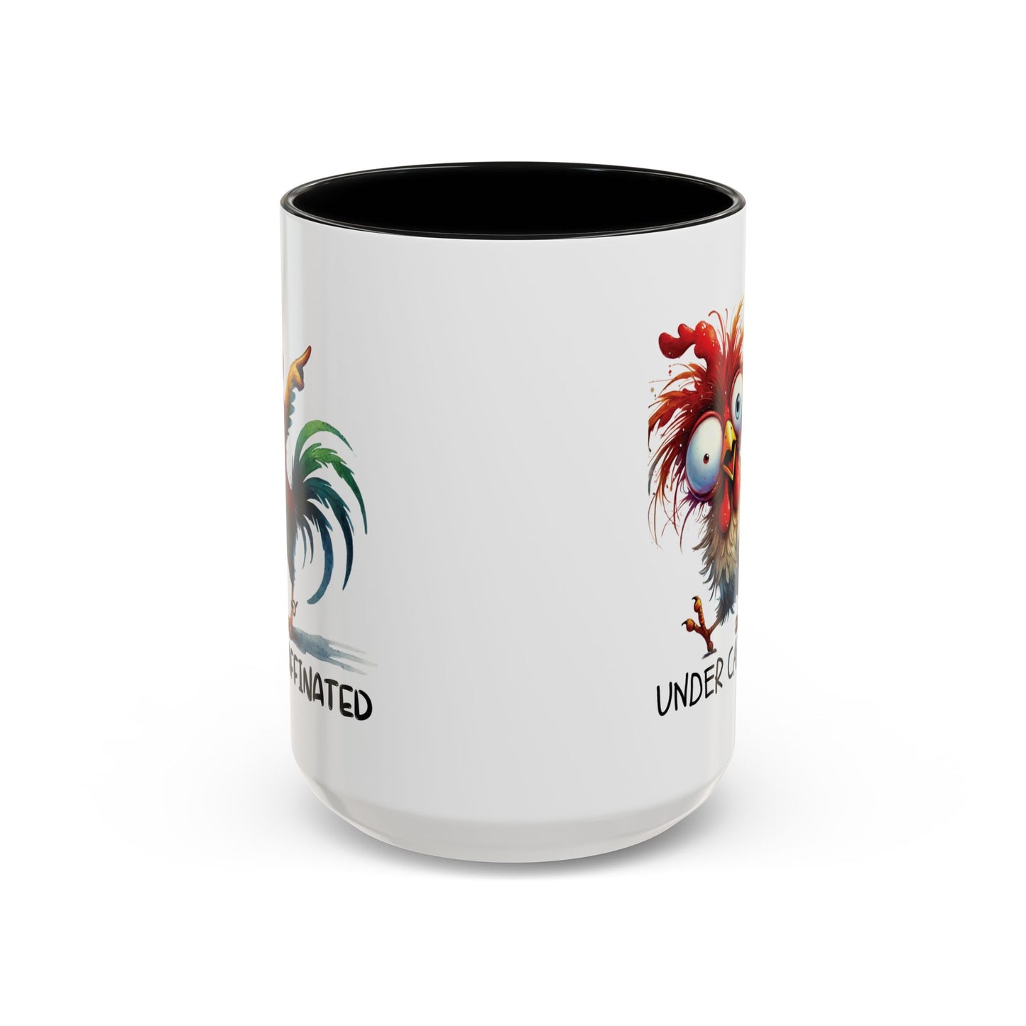 Funny Rooster Two Toned Accent Ceramic Coffee Mug (11, 15oz)