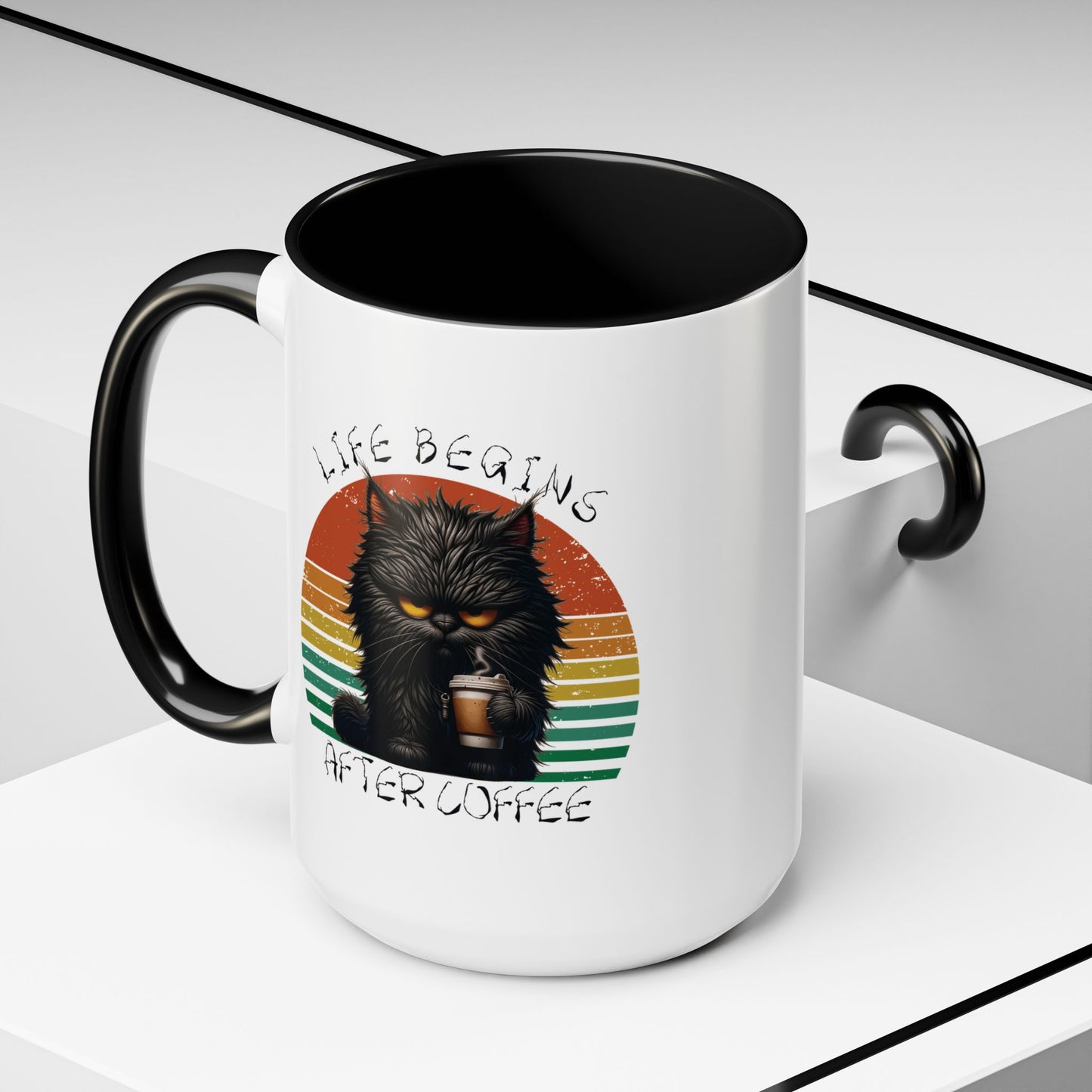 Life Begins After Coffee Grumpy Cat Coffee Mug-11 oz.