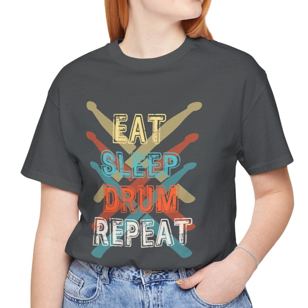 Eat, Sleep, Drum, Repeat Funny Drummer T-Shirt