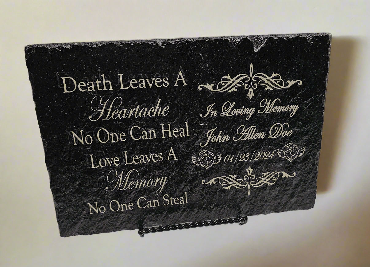 Custom Laser Engraved Memorial Slate Plaque
