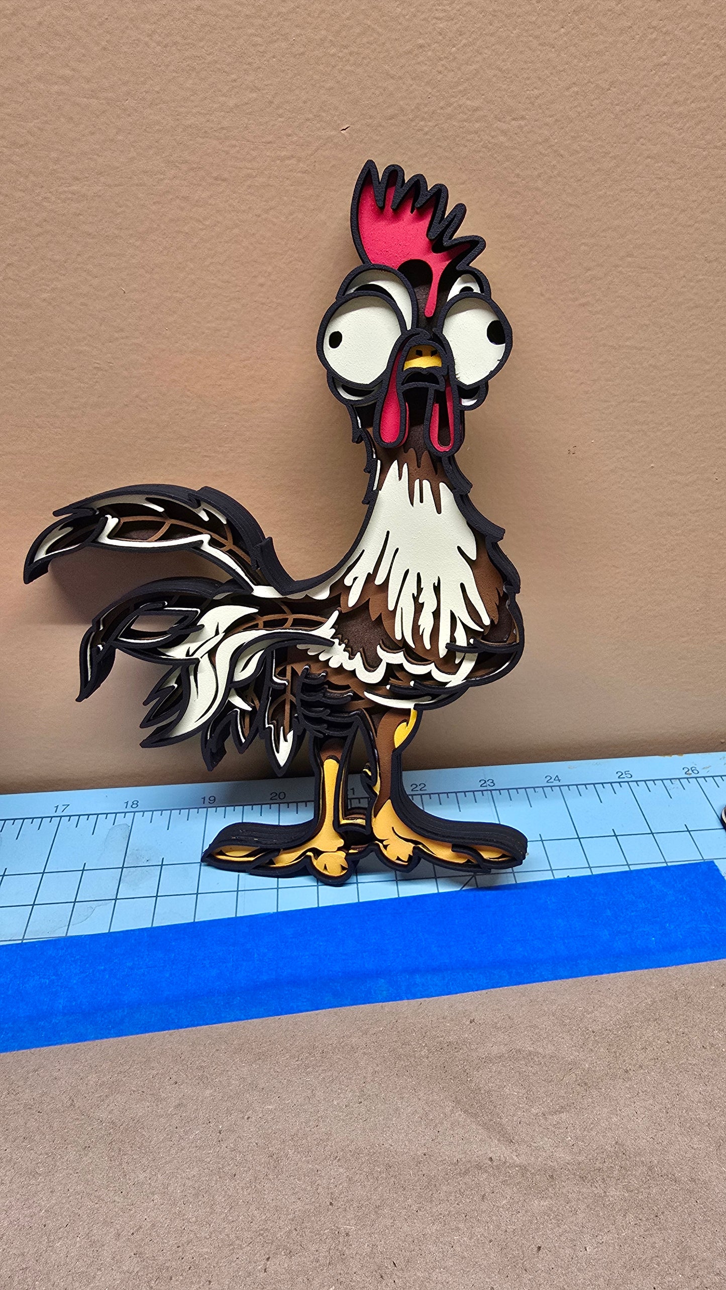3D Funny Rooster Multilayer Wood Art-Laser Cut