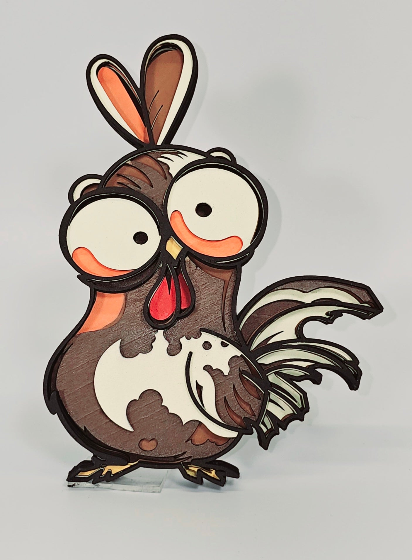 3D Funny Baby Rooster Multilayer Wood Art-Laser Cut