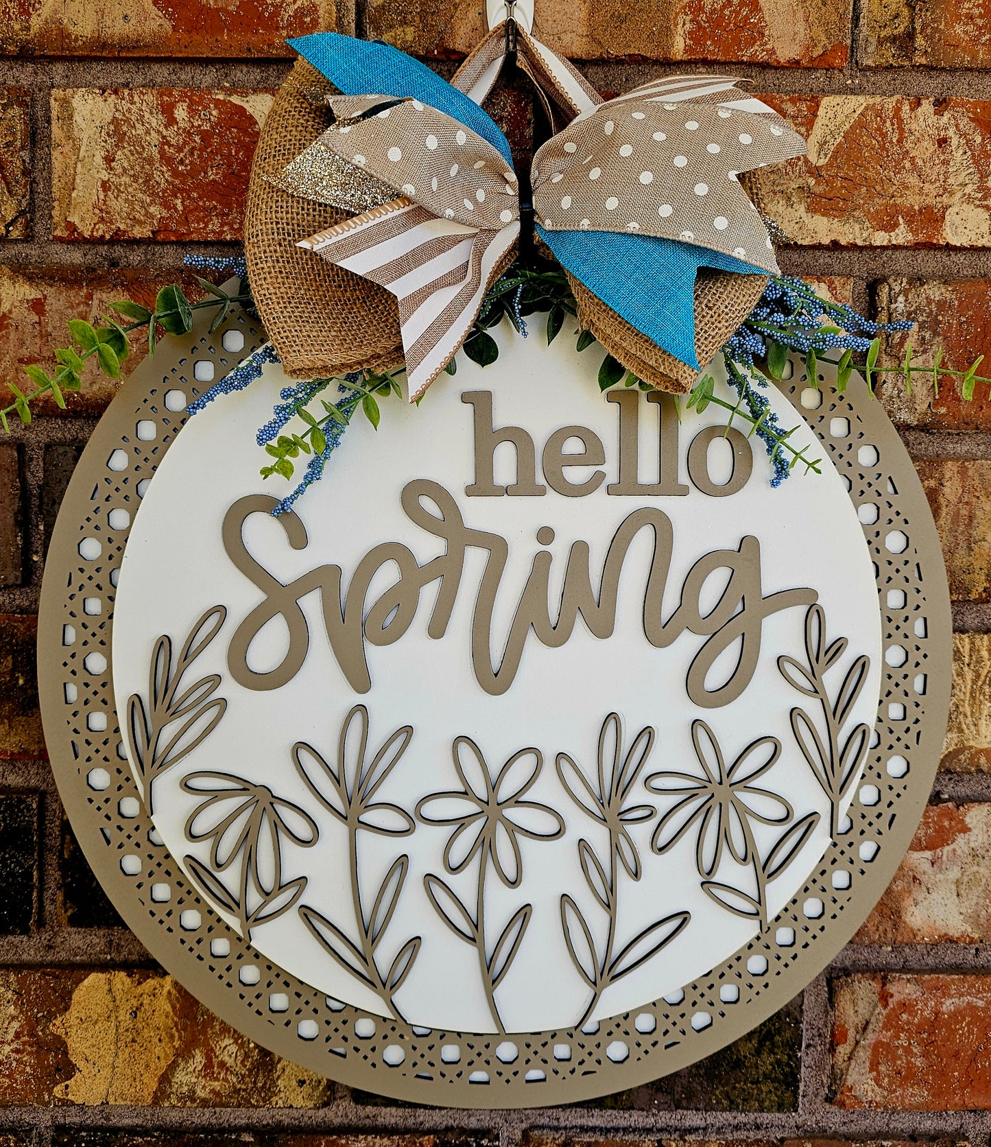 Hello Spring Floral Door Hanger
