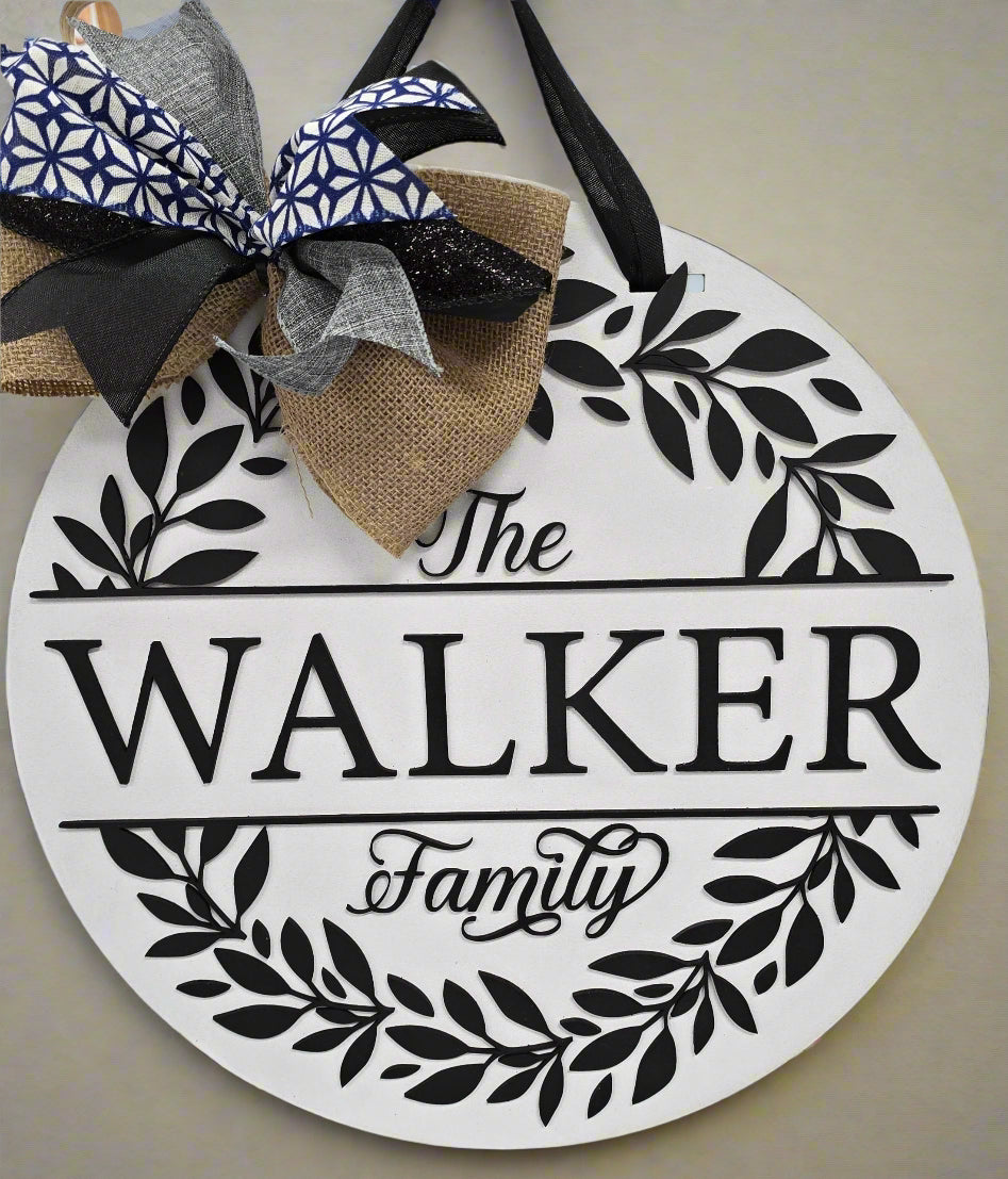 Custom Family Name Door Hanger