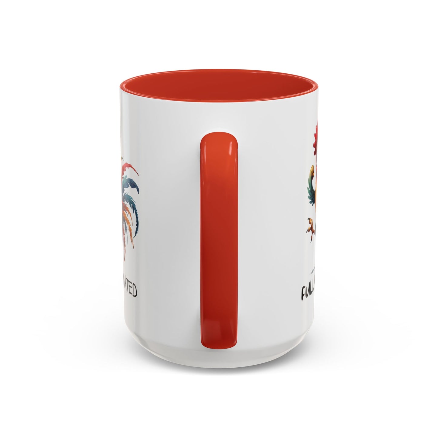Funny Rooster Two Toned Accent Ceramic Coffee Mug (11, 15oz)