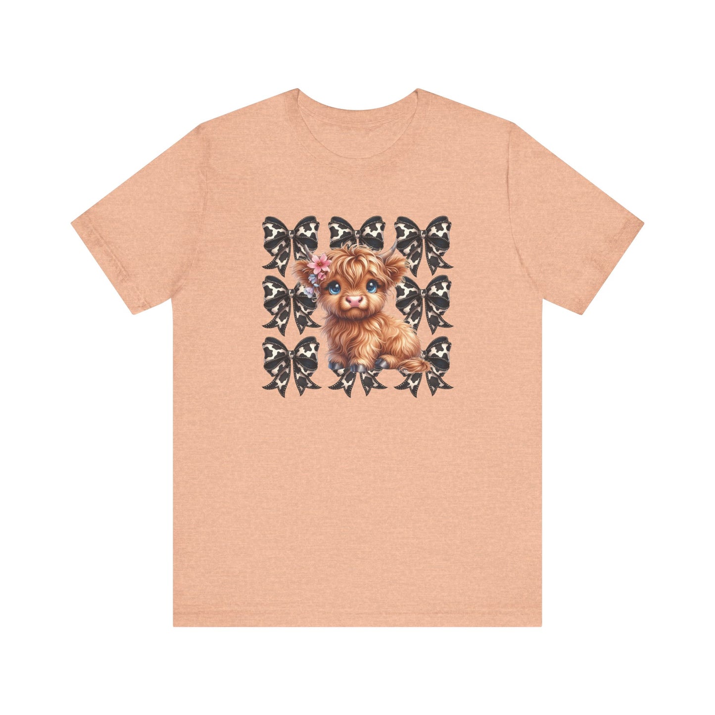 Cute Highland Cow Graphic T-Shirt - Fun & Whimsical Unisex Short Sleeve Shirt