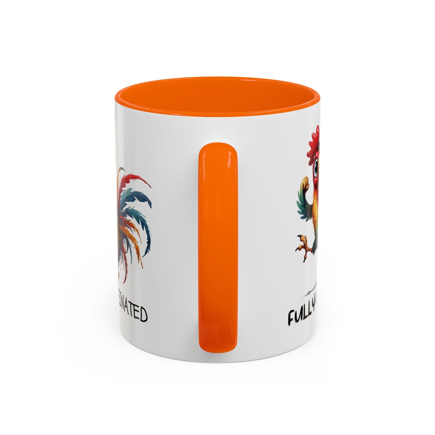 Funny Rooster Two Toned Accent Ceramic Coffee Mug (11, 15oz)