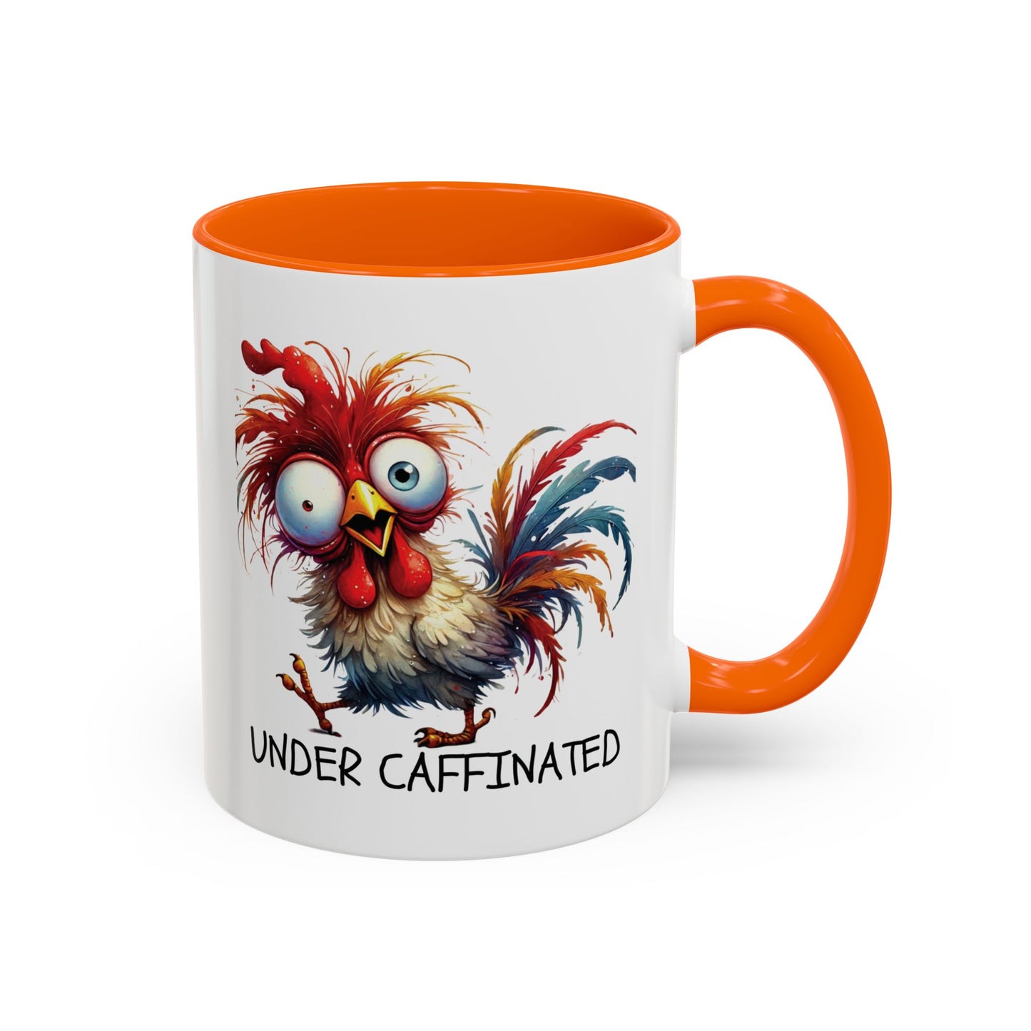 Funny Rooster Two Toned Accent Ceramic Coffee Mug (11, 15oz)