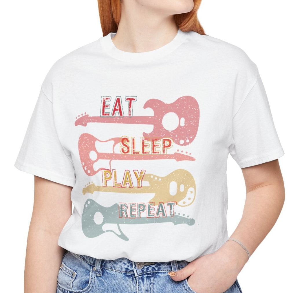 Eat, Sleep, Play, Repeat Funny Guitar T-Shirt