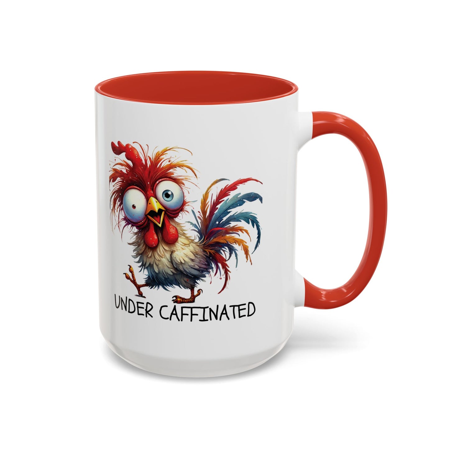 Funny Rooster Two Toned Accent Ceramic Coffee Mug (11, 15oz)