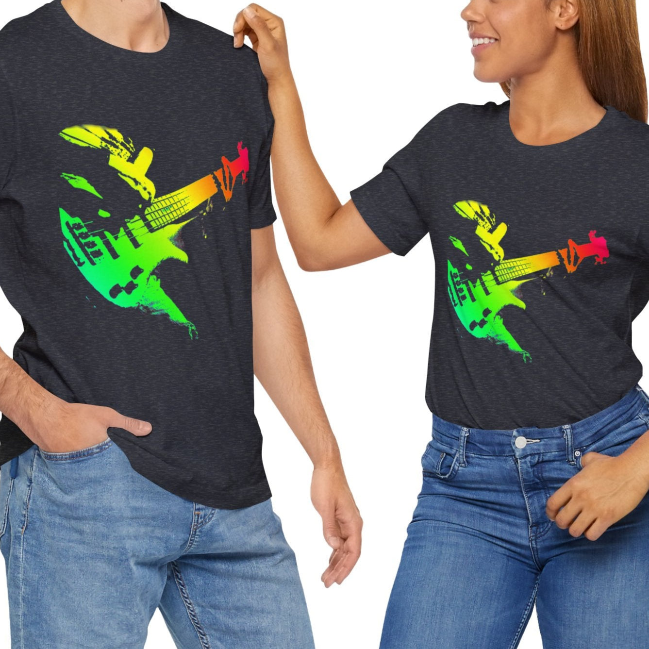 Vibrant Rainbow Guitar T-Shirt
