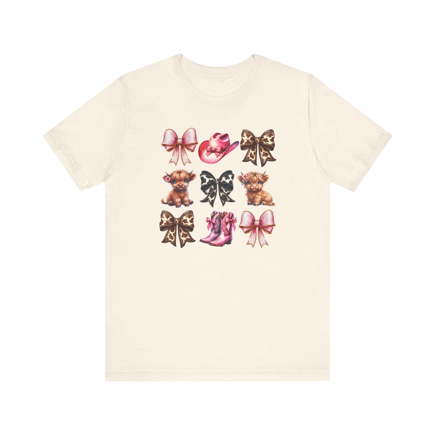 Cute Coquette Western Highland Cow T-Shirt