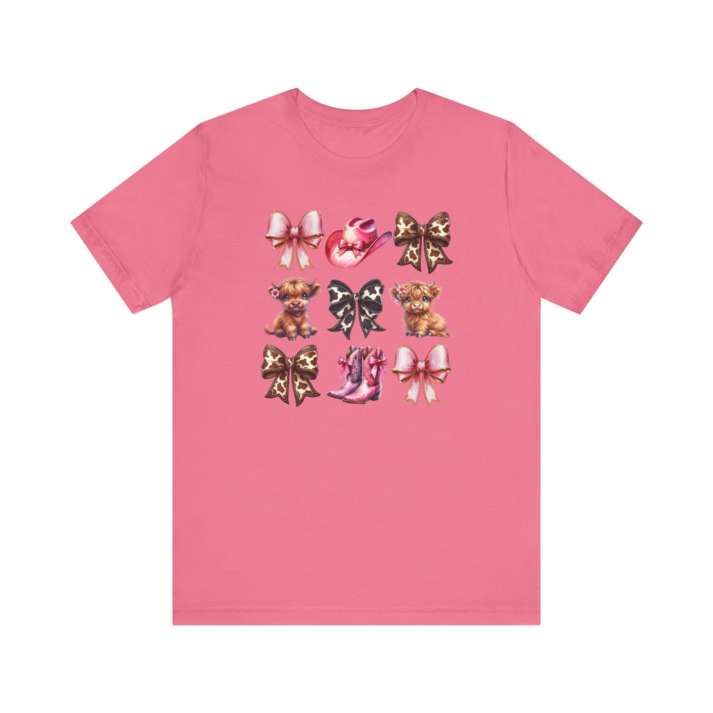 Cute Coquette Western Highland Cow T-Shirt