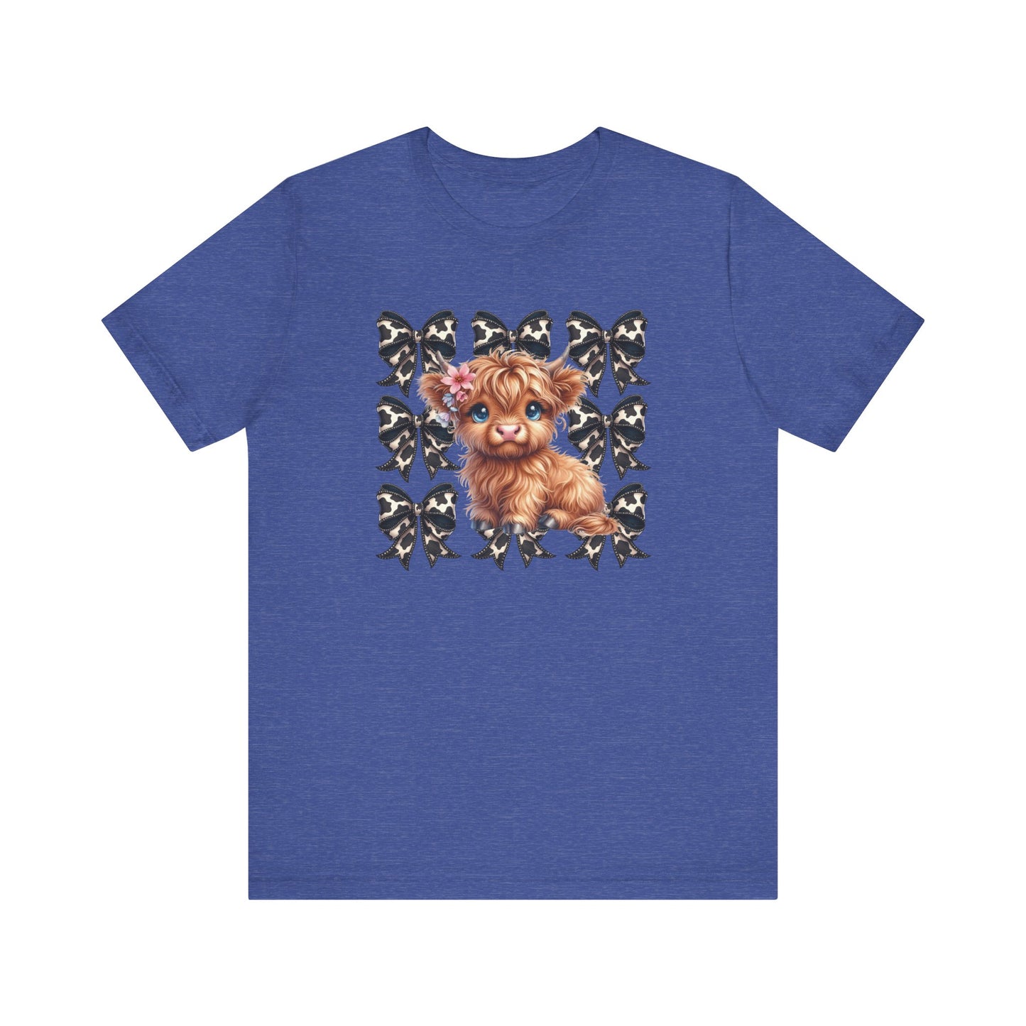 Cute Highland Cow Graphic T-Shirt - Fun & Whimsical Unisex Short Sleeve Shirt