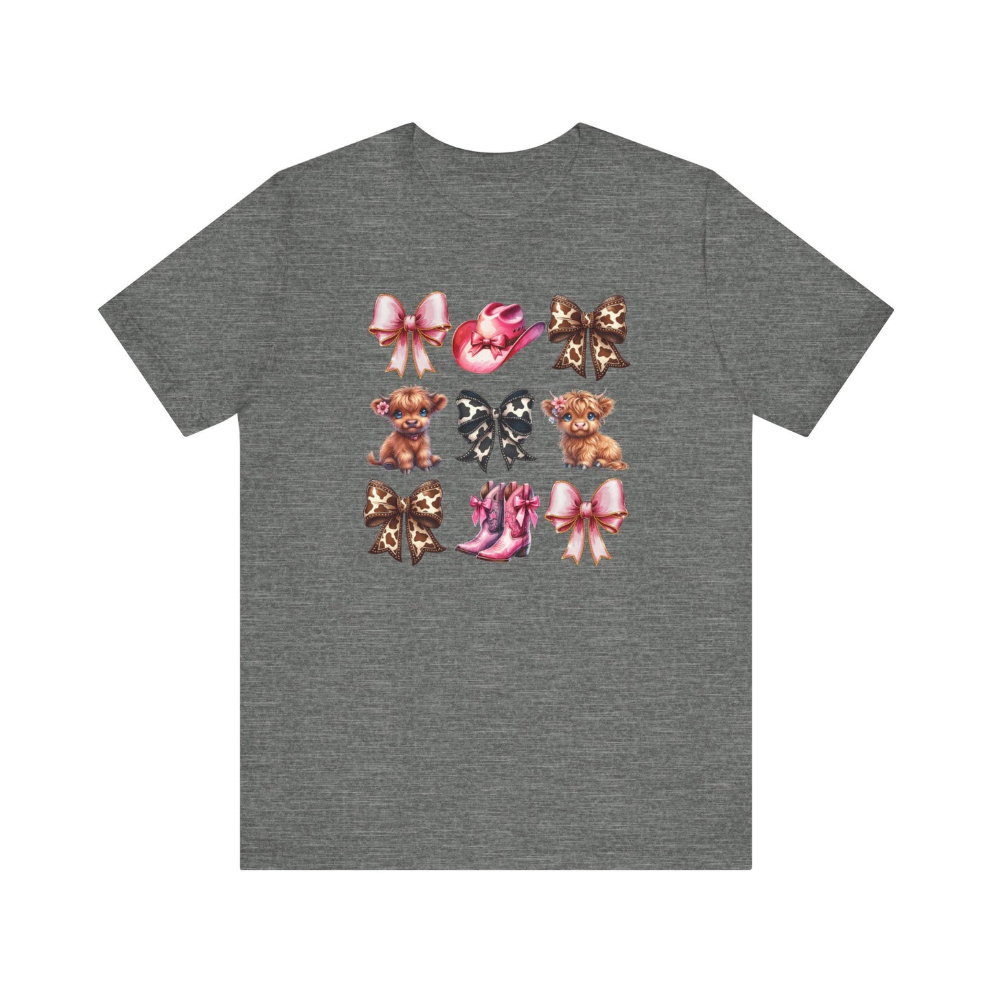 Cute Coquette Western Highland Cow T-Shirt