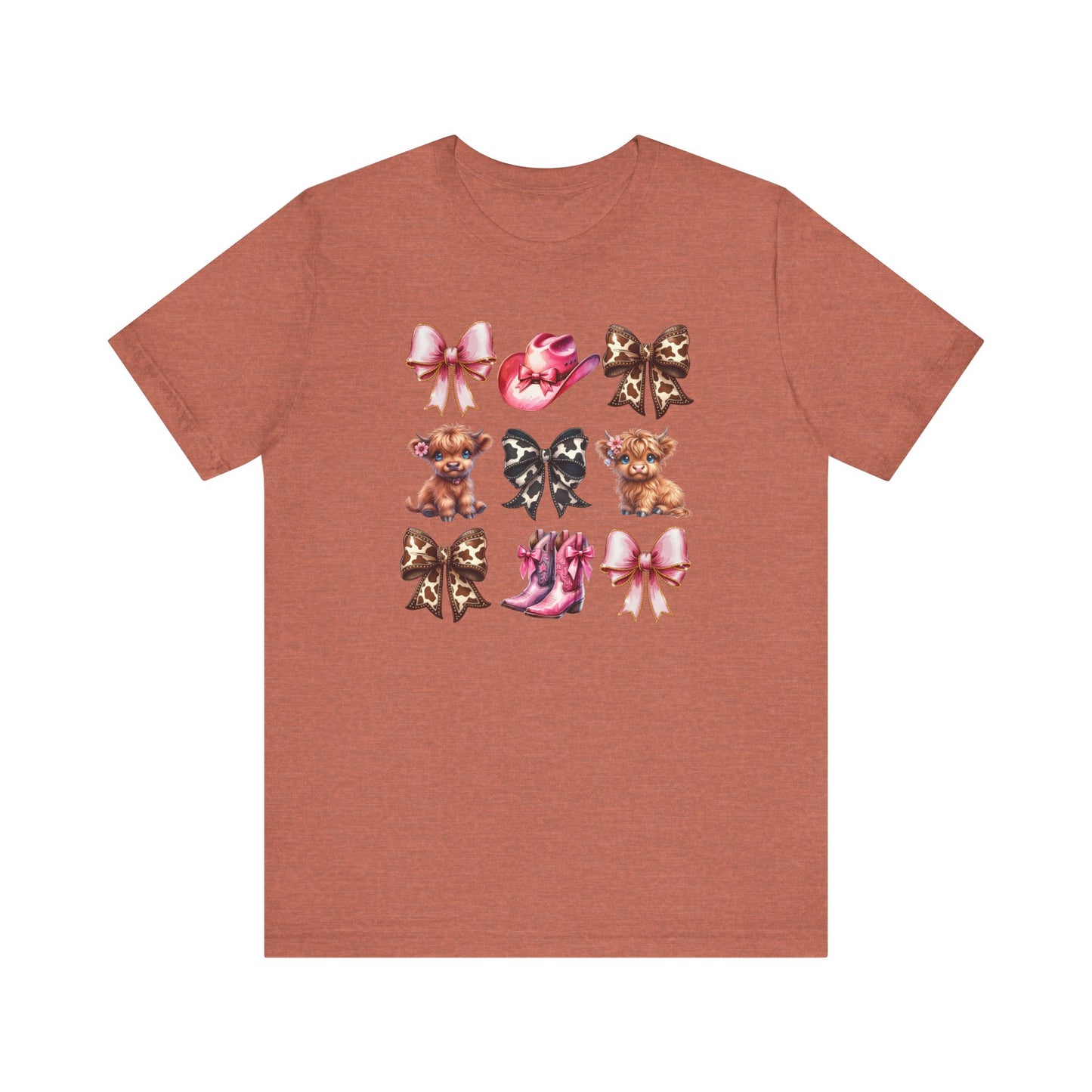 Cute Coquette Western Highland Cow T-Shirt
