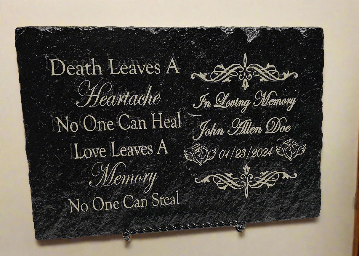 Custom Laser Engraved Memorial Slate Plaque