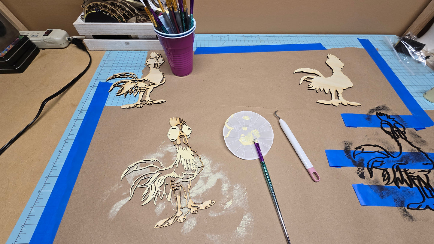 3D Funny Rooster Multilayer Wood Art-Laser Cut