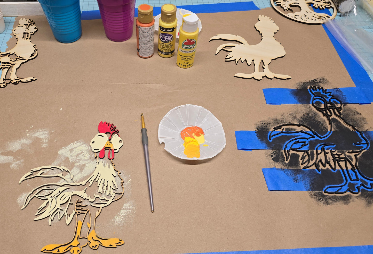 3D Funny Rooster Multilayer Wood Art-Laser Cut