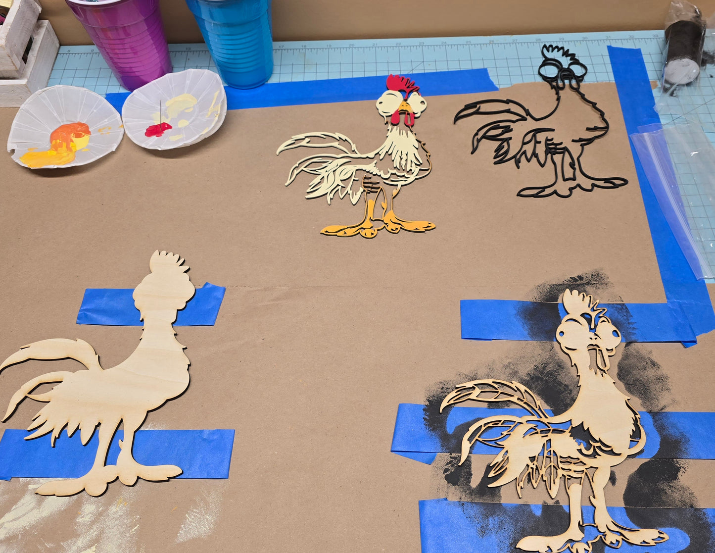 3D Funny Rooster Multilayer Wood Art-Laser Cut