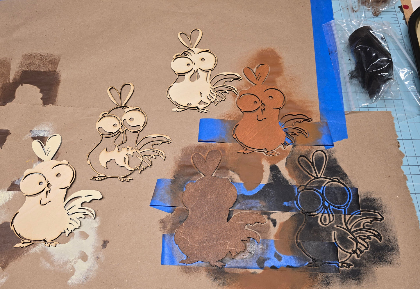 3D Funny Baby Rooster Multilayer Wood Art-Laser Cut