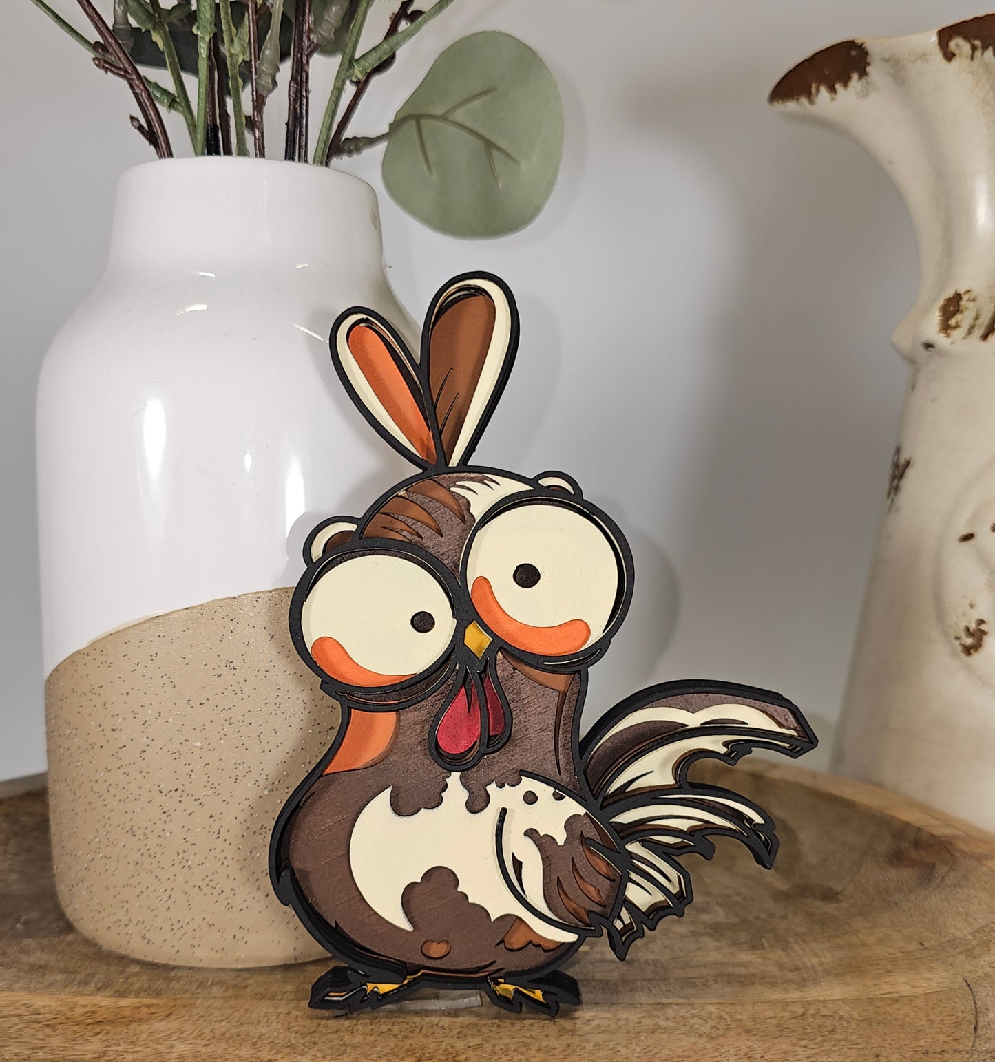 3D Funny Baby Rooster Multilayer Wood Art-Laser Cut