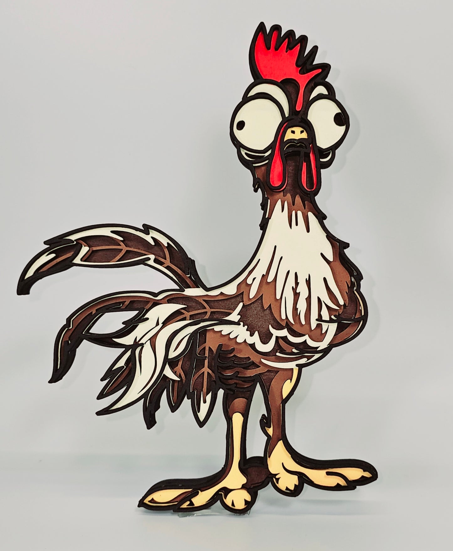 3D Funny Rooster Multilayer Wood Art-Laser Cut