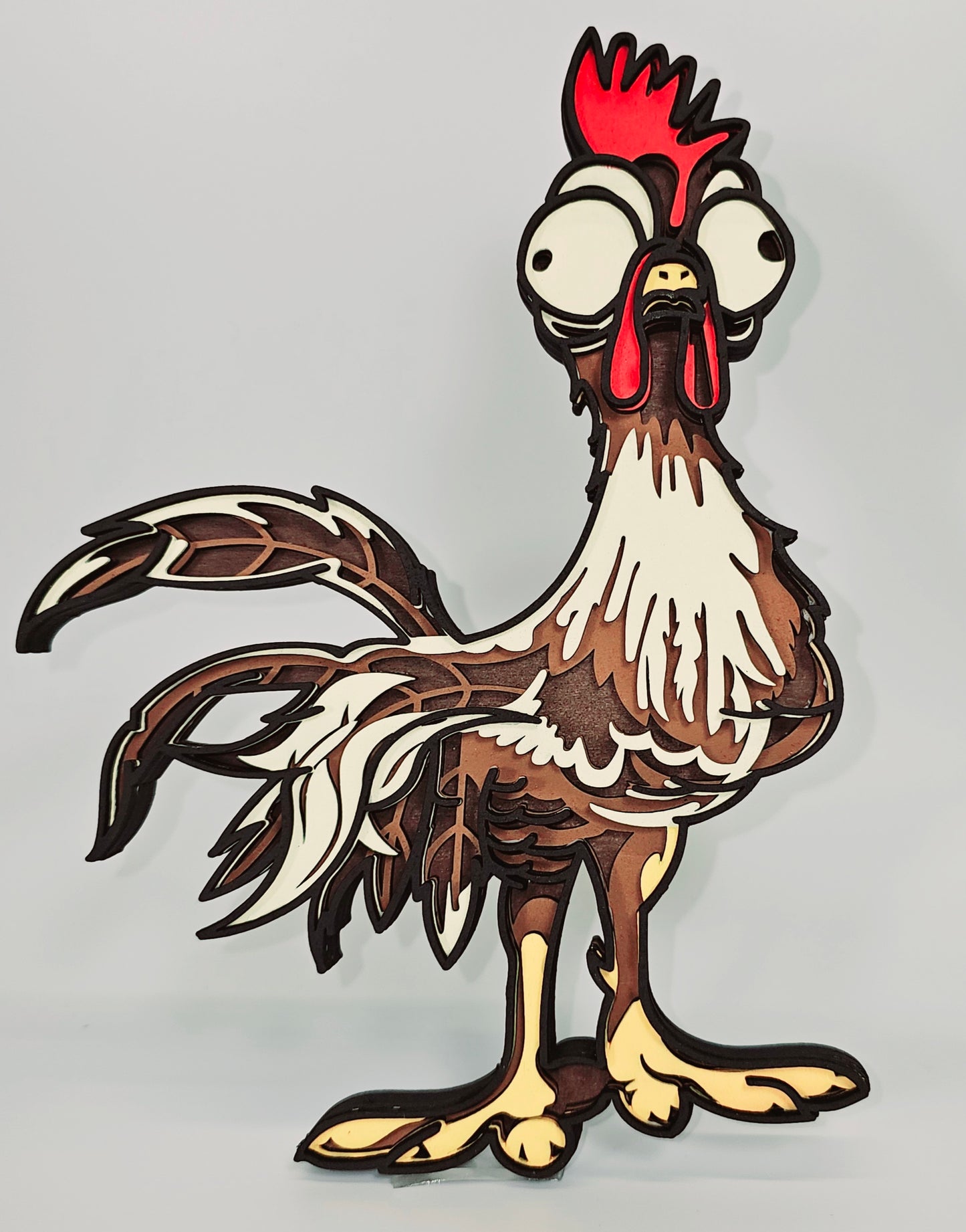 3D Funny Rooster Multilayer Wood Art-Laser Cut