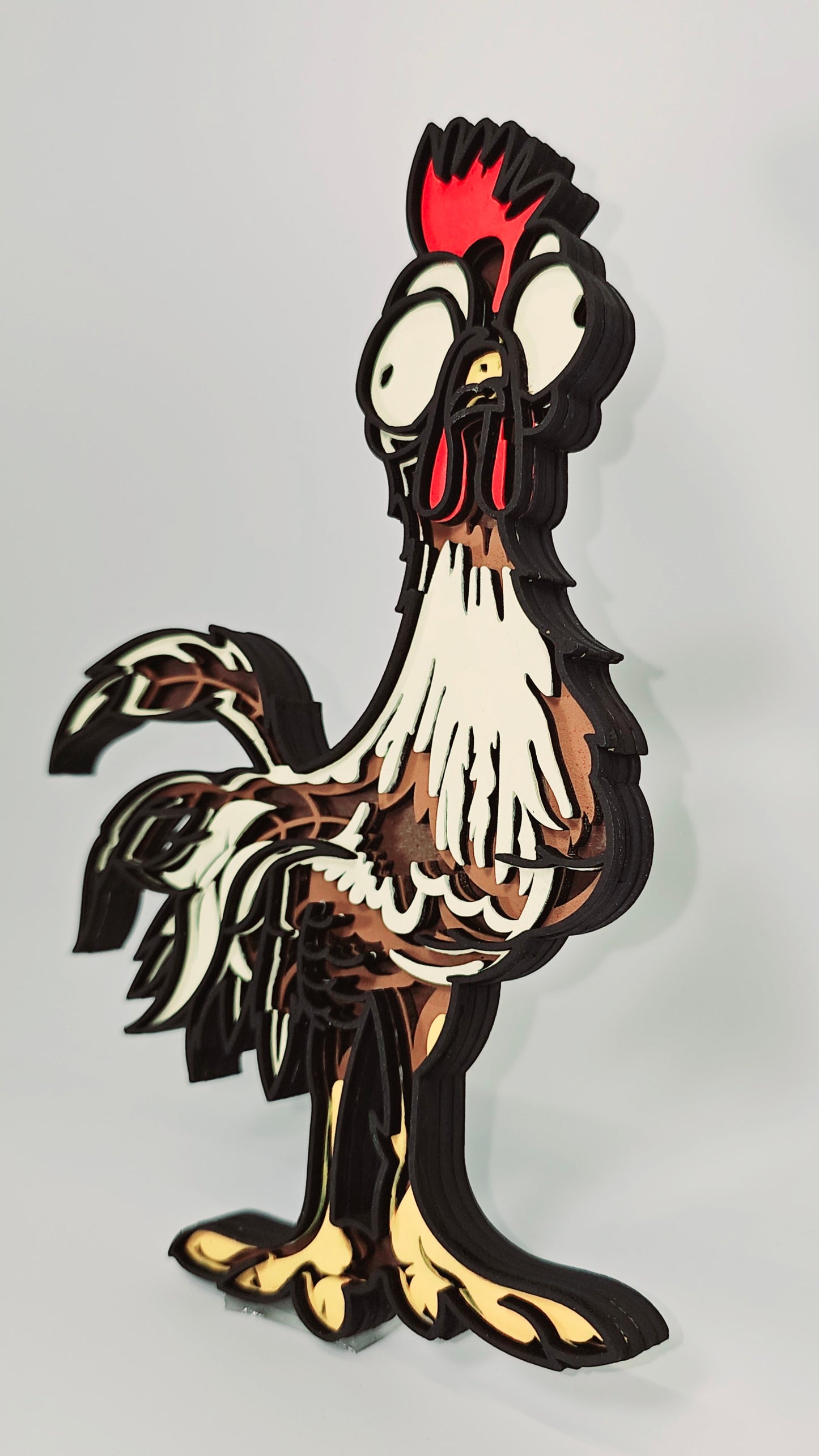 3D Funny Rooster Multilayer Wood Art-Laser Cut
