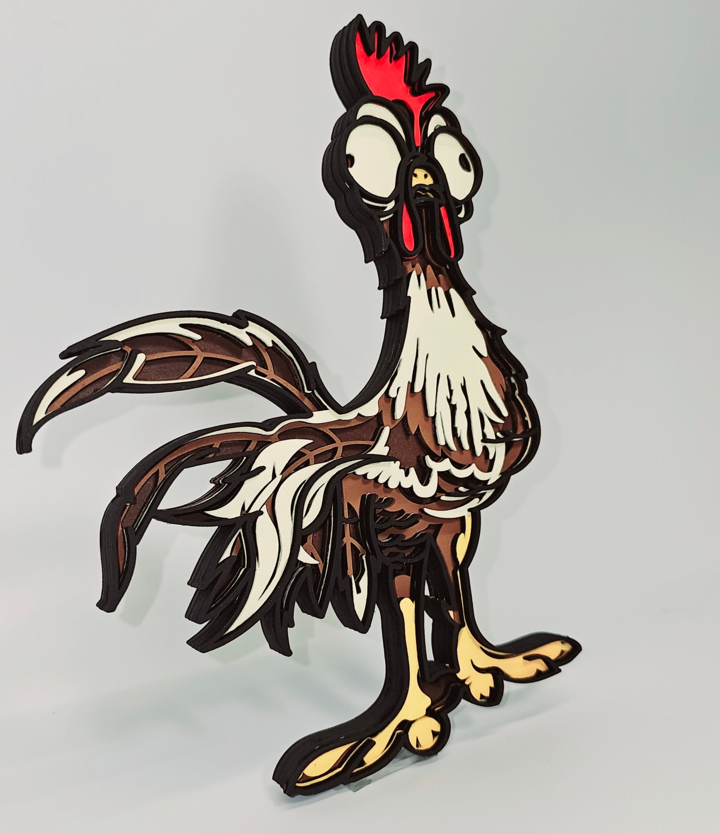 3D Funny Rooster Multilayer Wood Art-Laser Cut