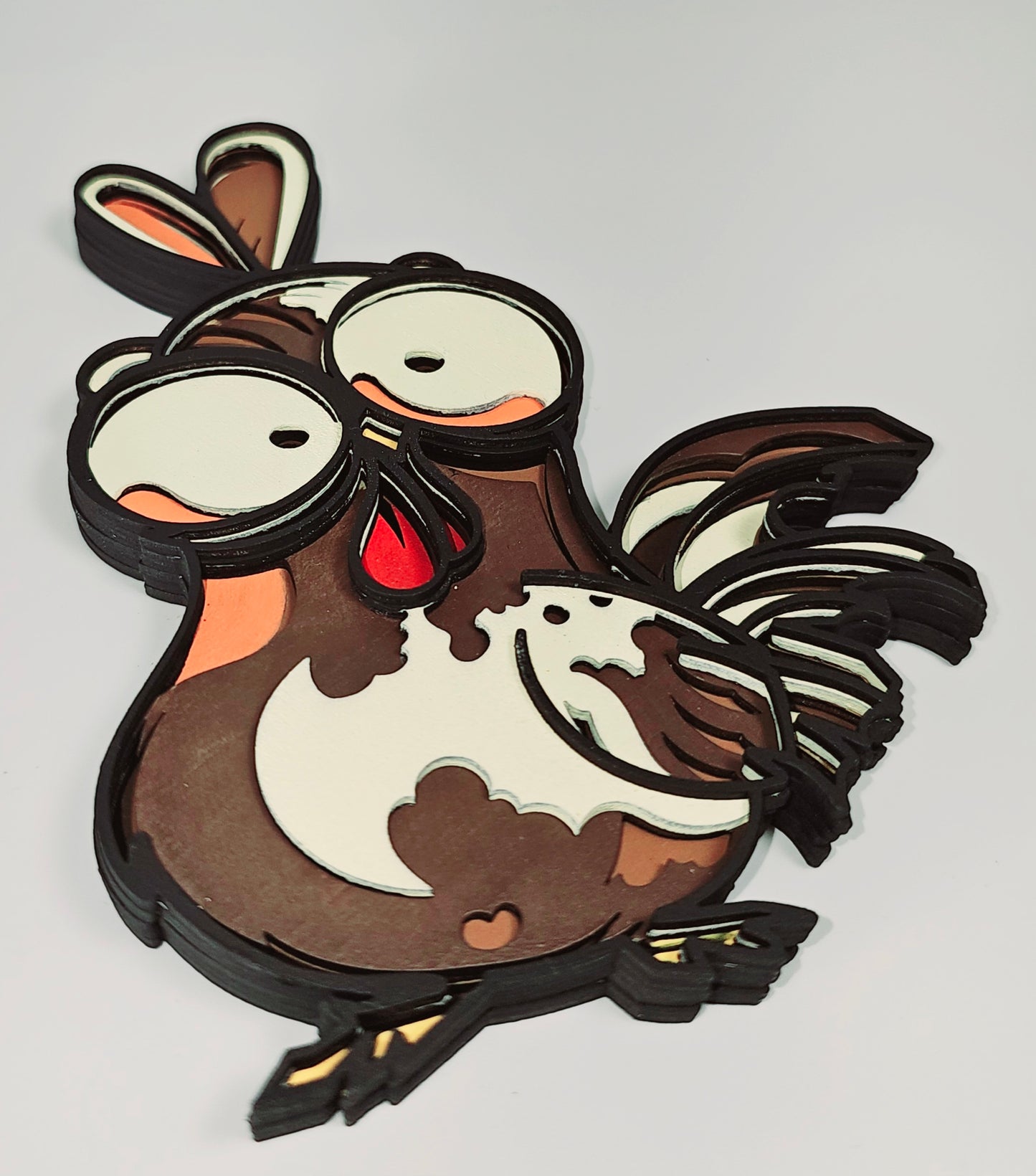 3D Funny Baby Rooster Multilayer Wood Art-Laser Cut
