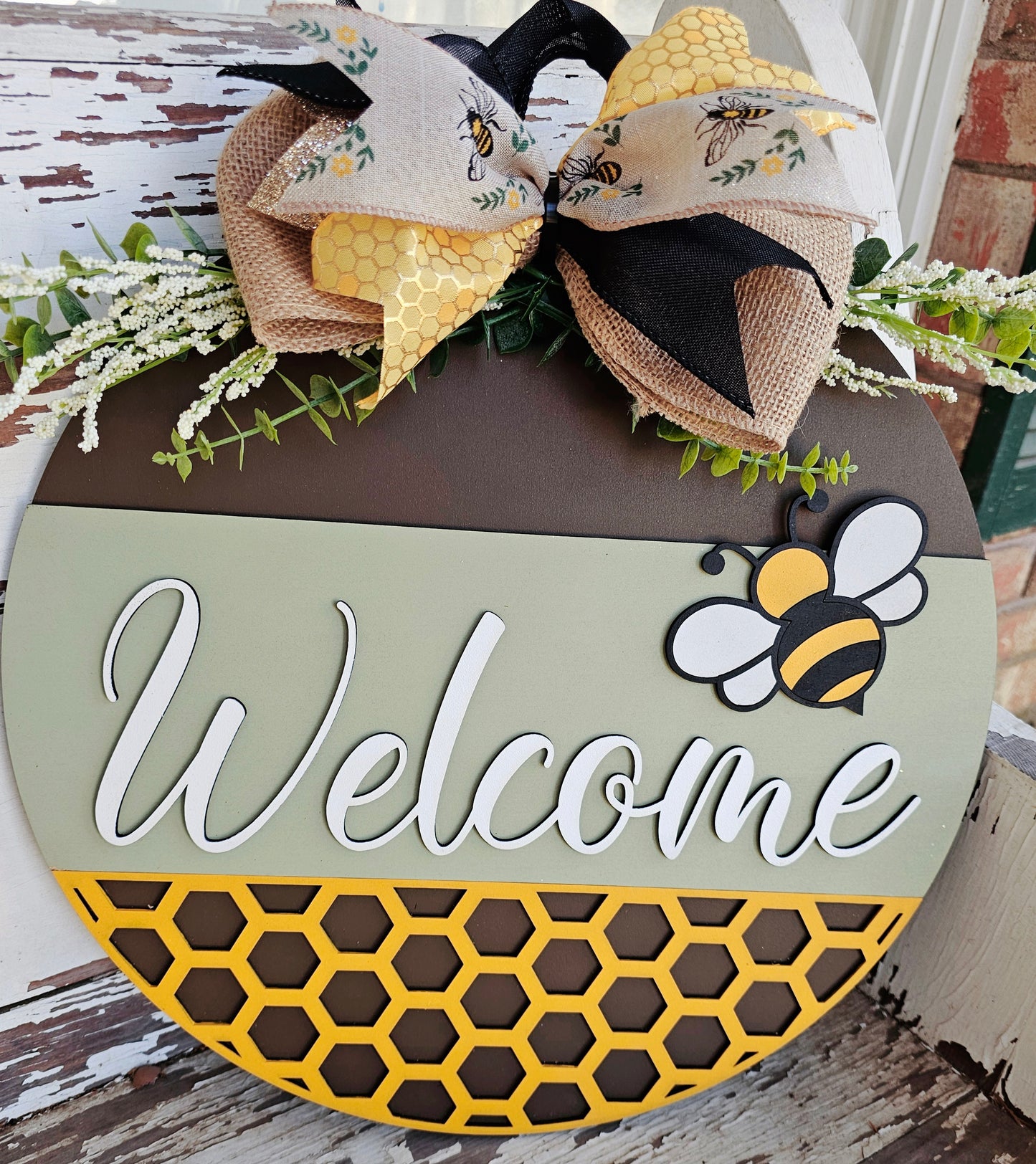 Boho Bee Welcome Door Hanger