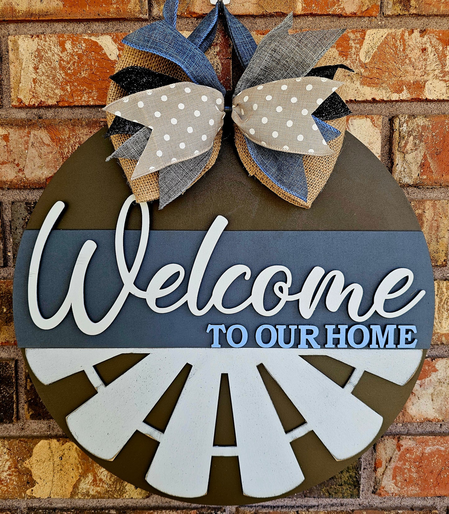 Boho Windmill Welcome Sign Door Hanger