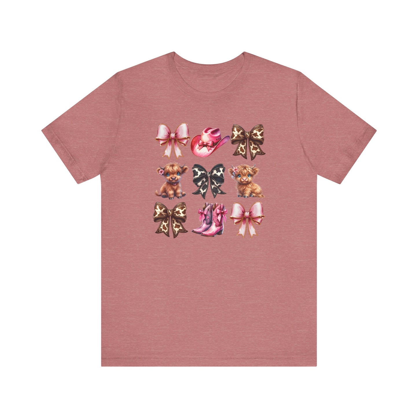 Cute Coquette Western Highland Cow T-Shirt