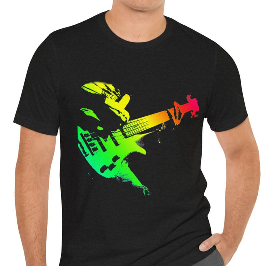 Vibrant Rainbow Guitar T-Shirt