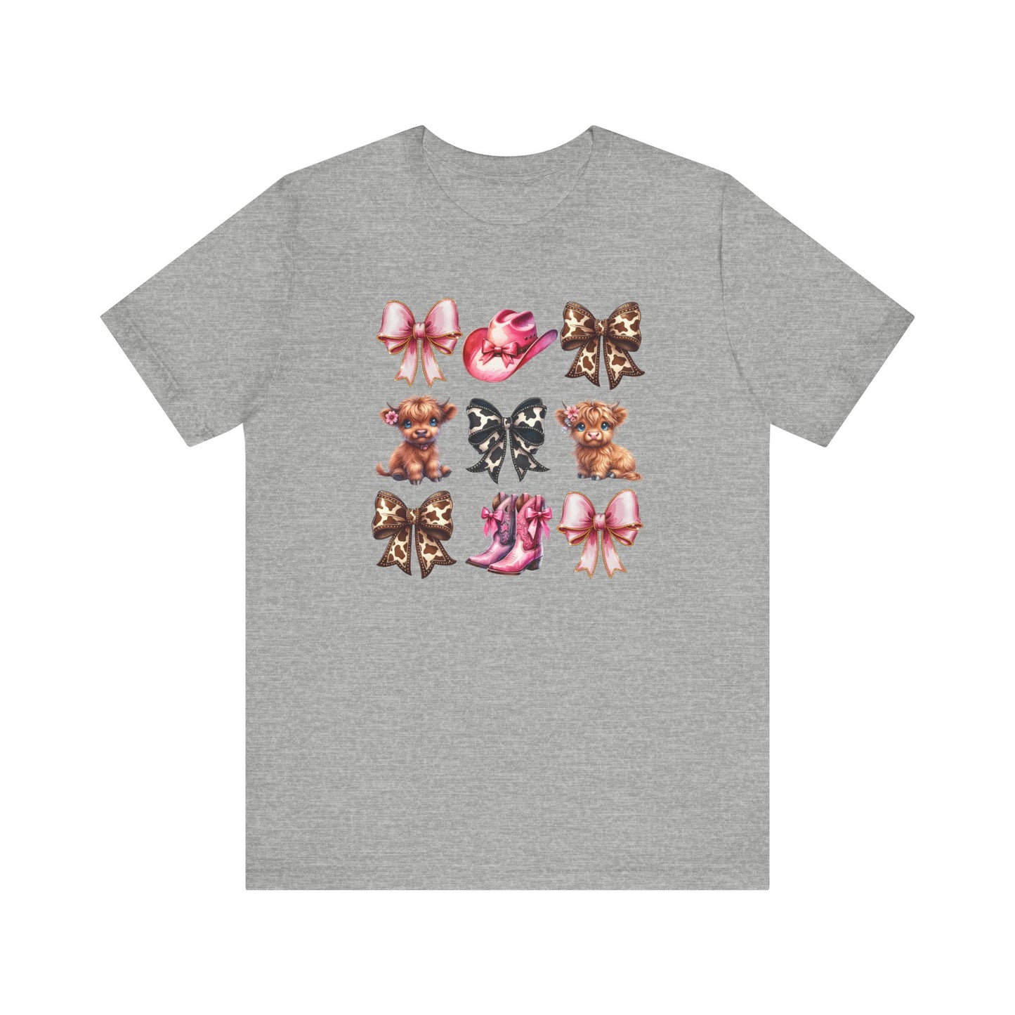 Cute Coquette Western Highland Cow T-Shirt