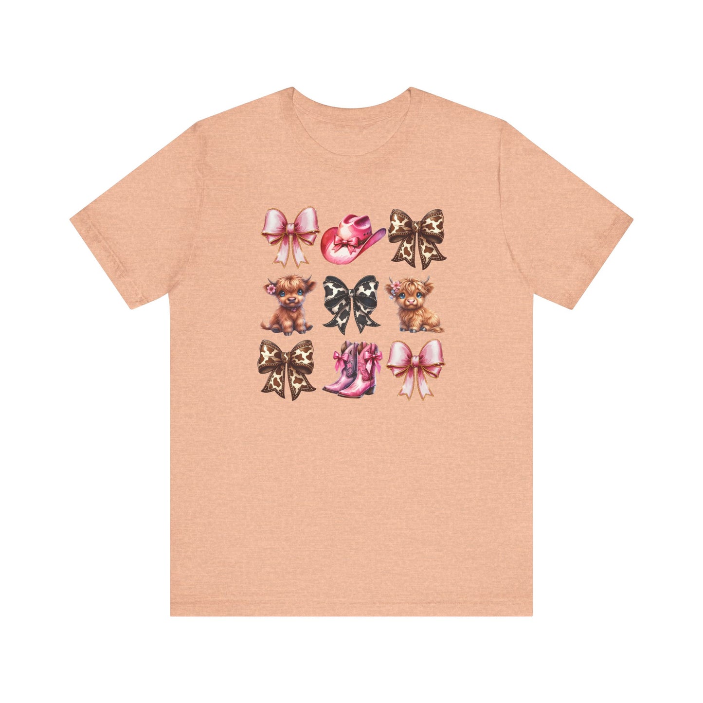 Cute Coquette Western Highland Cow T-Shirt