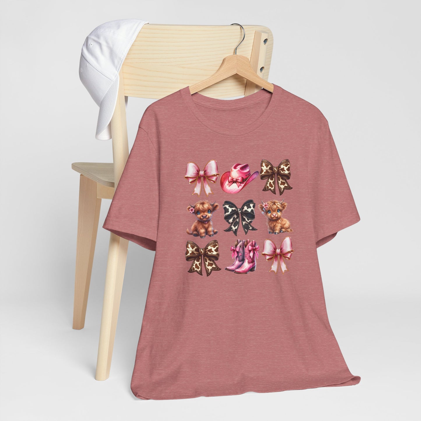 Cute Coquette Western Highland Cow T-Shirt
