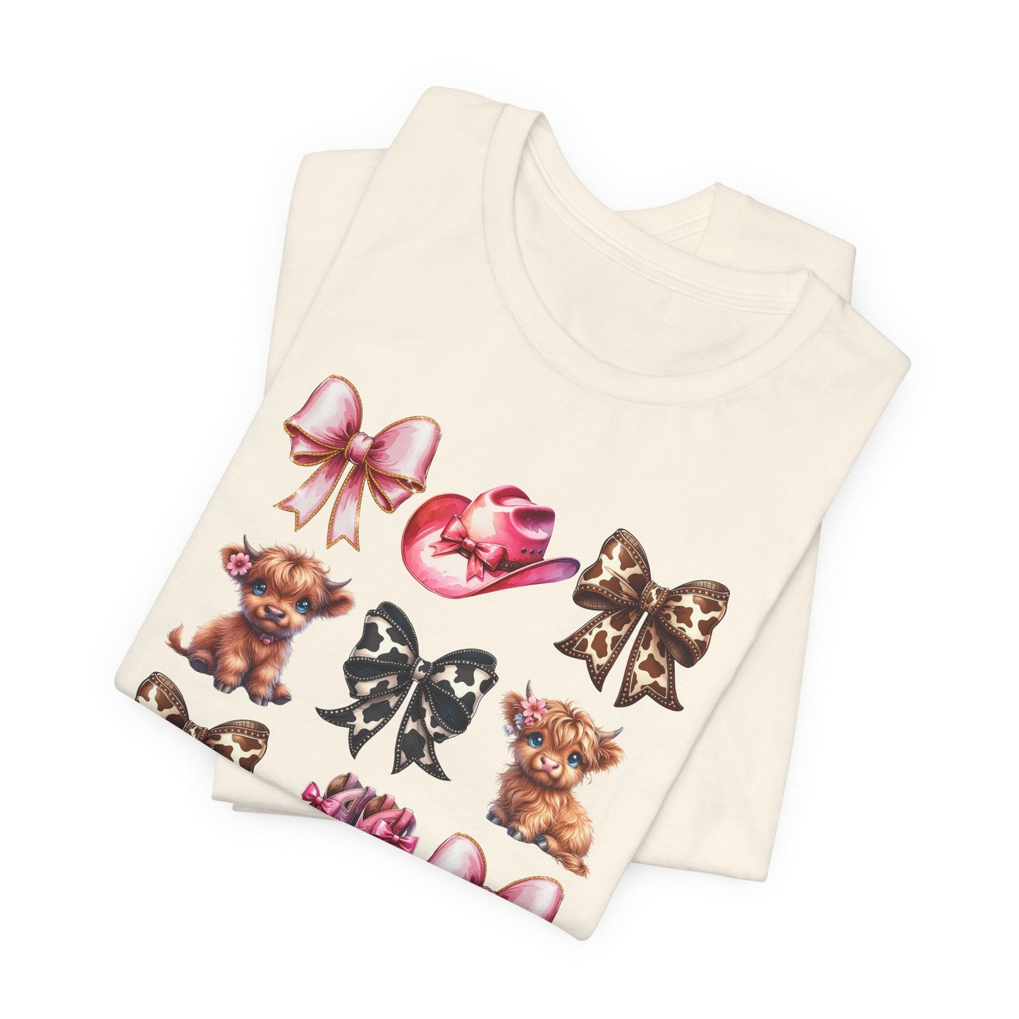 Cute Coquette Western Highland Cow T-Shirt