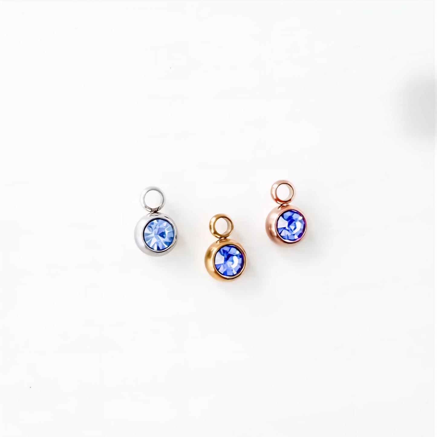 Birthstone Charms-6mm Cubic Zirconia