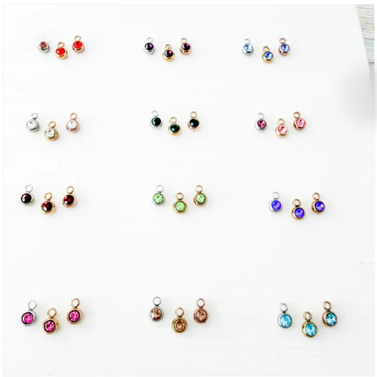 Birthstone Charms-6mm Cubic Zirconia